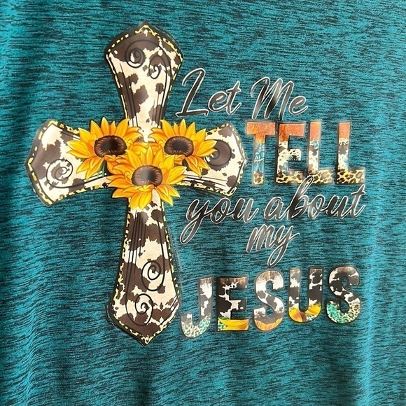 Let Me Tell you about my Jesus Dri Fit Crop Top| SIZE M - Picture 3 of 4